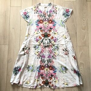 Anthropologie Mahila Floral Print Cap Sleeve Mini Dress Size S